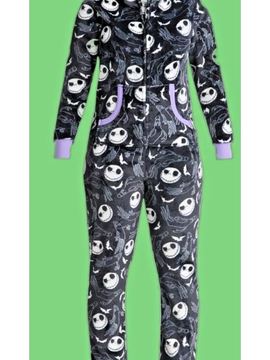 DISNEY The Nightmare Before Christmas Jack Skellington Union Suit Women’s M NEW - Picture 2 of 7
